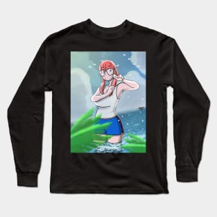 The girl at the sea Long Sleeve T-Shirt